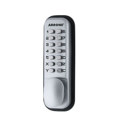 HOPPE Arrone Mechanical Push Button Digital Lock Comes with Holdback - Satin Stainless Steel