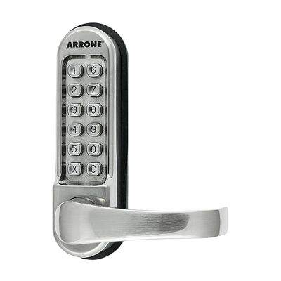 HOPPE Arrone Mechanical Digital Lock Lever Operated Comes with Tubular Latch - Satin Stainless Steel