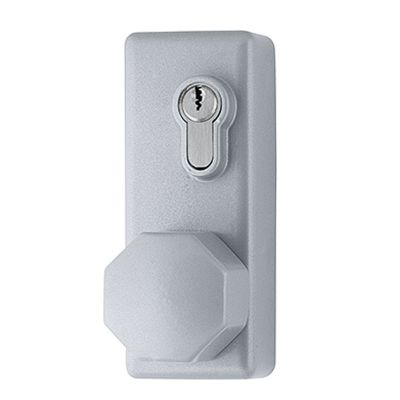 HOPPE Arrone Octagonal Knob Outside Access Device Comes with Cylinder - Silver