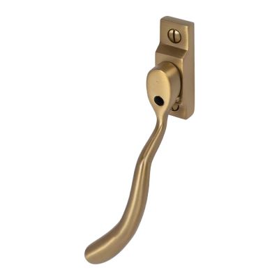 Pera MK2 Bulb End Window Espagnolette Handle - Left Hand, Locking, Satin Brass (32mm Spindle)