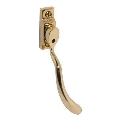 Pera MK2 Bulb End Window Espagnolette Handle - Right Hand, Locking, Polished Brass (32mm Spindle)