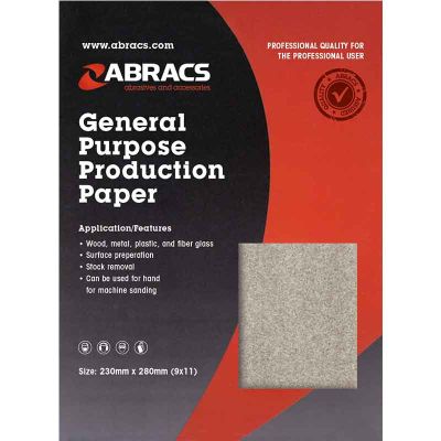 SANDPAPER SHEET 230mm x 280mm x 80g - (Pack of 25)