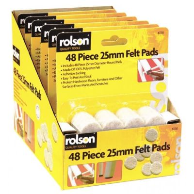 Rolson 25mm Felt Pads (48pcs)