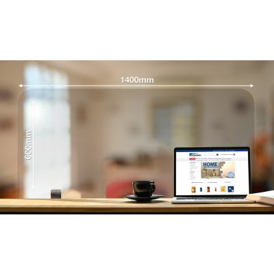 Desktop Protective Toughened Glass Screen - Radius Dubbed (1400mm)