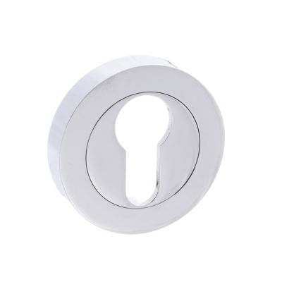 STATUS Polished Chrome Euro Escutcheon on Round Rose (Pair) | T2049