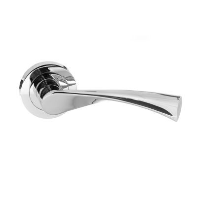 STATUS Colorado Polished Chrome Lever on Round Rose (Pair) | T2105