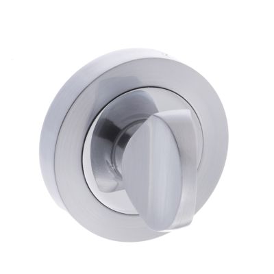 STATUS Satin/Polished Chrome WC Turn & Release on Round Rose | T2086
