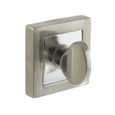 STATUS Satin Nickel/Polished Chrome WC Turn & Release on S4 Square Rose | T2095