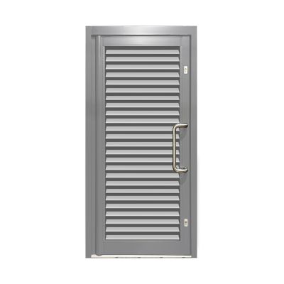 Aluminium Single Door Louvred - Mid Grey 9040 (PAS24)