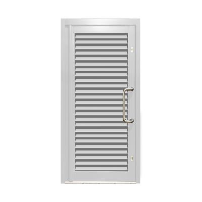 Aluminium Single Door Louvred - White RAL 9010 (PAS24)