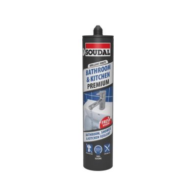 Soudal Premium Bathroom and Kitchen Silicone - Clear (290ml)