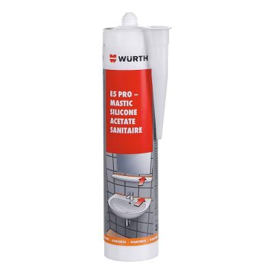 Wurth E5 Pro S Sanitary Silicone Acetate - Transparent (310ml)