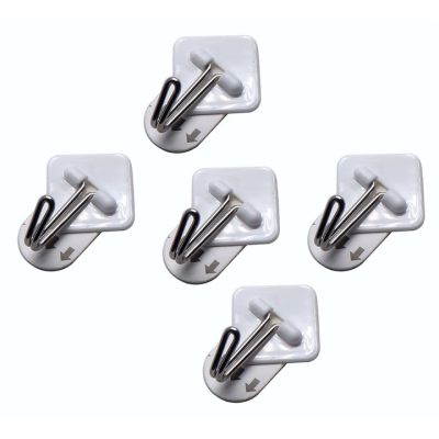 Amtech 5 Piece Small Metal Removable Self-adhesive Wall Hook | T3180