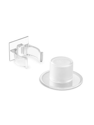 Adhesive Cylindrical Door Stop & Clamp Retainer - Transparent | F2068