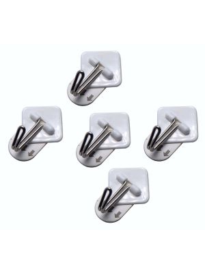 Amtech 5 Piece Small Metal Removable Self-adhesive Wall Hook | T3180