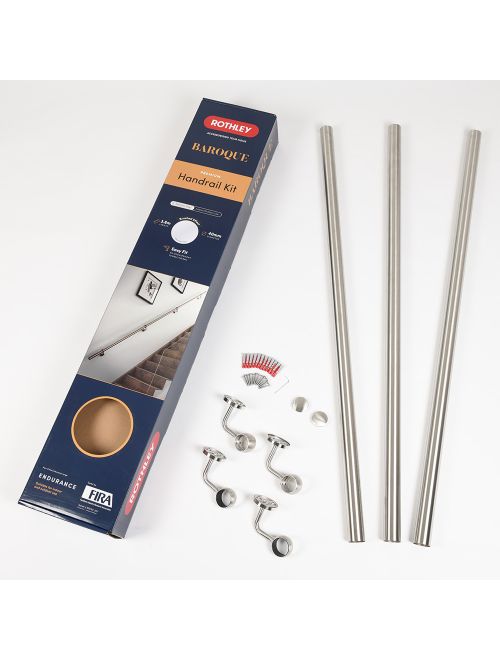 Rothley Endurance Premium Baroque Brushed Stainless Steel Handrail Kit | D8951