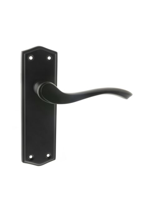 Atlantic Old English Warwick Door Handle on Backplate - Matt Black | T2567